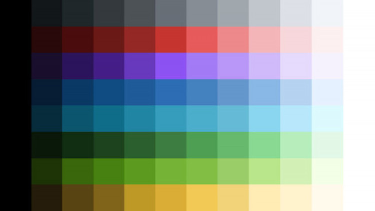 A grid of colours showing the recommended palette for New Zealand government.