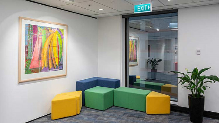 An example of various soft furnishings in the corner of a room.